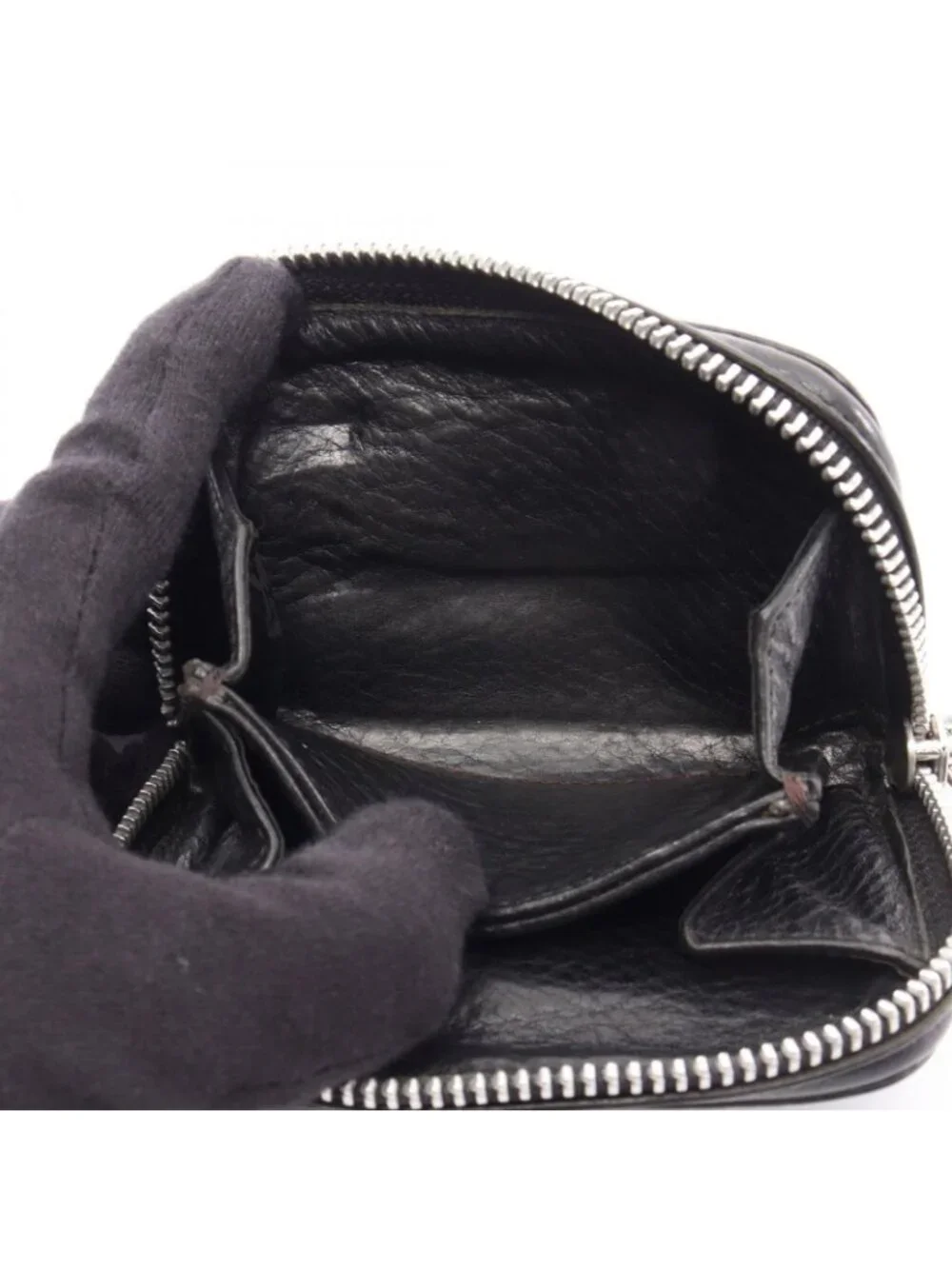 Chrome Hearts Coin Purse Single Fold Wallet Leather